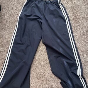Black Track Pants with White Stripes